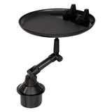 PHSK119 - Cellet Cup Holder Tray for Car with Phone Mount – Expandable Base, 360° Rotation Food & Drink Tray with Non-Slip Surface, Adjustable Arm for Eating in Vehicle – Fits Most Standard Car Cup Holders
