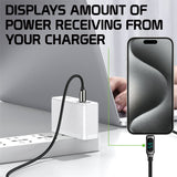 DCDCDISPBK - 60W / 480Mbps Fast Charging USB-C Cable, 3.3 ft. USB-C to USB-C with Digital Display Cable