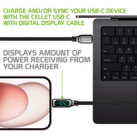 DCDCDISPBK - 60W / 480Mbps Fast Charging USB-C Cable, 3.3 ft. USB-C to USB-C with Digital Display Cable