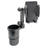 PH641 - Cup Holder With Phone Holder; Adjustable Base To Fit Most Cars