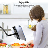 PHX200 - Cellet Flexible Gooseneck Tablet Holder & Smartphone Mount – 32-Inch Long Arm Desk Clamp Stand with 360° Rotation, Fits 4.5” to 8.5” Devices, Heavy-Duty Bedside & Kitchen Mount for iPad, iPhone, Black