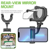 PHMIR3 - Cellet Rear-view Mirror Mount, Universal Car Rear-view Mirror Mount with 360 Degree Rotating Cradle and Adjustable Brackets Compatible to iPhone 13 Pro Max, 13 Mini, Galaxy S22 Ultra, S22+ and more