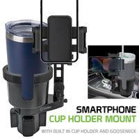 PH610 - Smartphone Cup Holder Mount, Built in Cup Holder and Gooseneck Phone Mount Compatible to iPhones, Galaxy Z Fold, Z Flip, Google Pixel, Moto