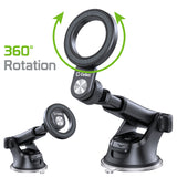 PHM300 - Magnetic Car Dashboard & Windshield Phone Holder Mount, 360 Rotation, Extendable Arm