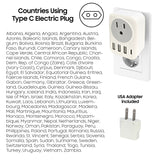 TC3A1CC - UL Certified Type C Outlet European Travel Plug Adapter with 3 USB-A & 1 USB-C Port