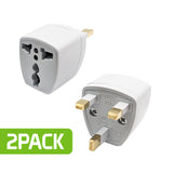 CNFPINGUK - Cellet Universal Travel AC Wall Power Adapter to Convert USA, China, AU, EU & other Plugs to UK/Hong Kong/Singapore Plug Socket (2-PACK)