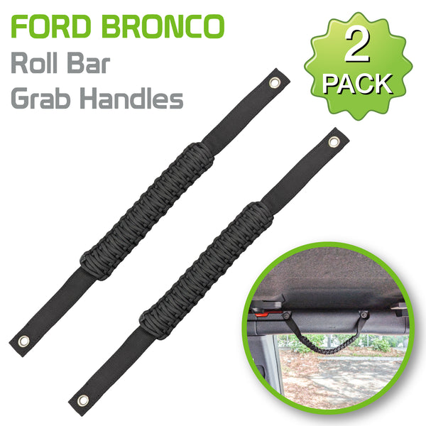 STBRONC - 2 Pack Paracord Roll Bar Grab Handles Compatible with Ford Bronco 2021 ~ 2023