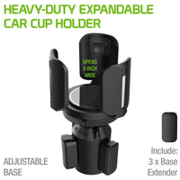 PHCUP1 - Heavy-Duty Expandable Car Cup Holder, Adjustable Top Opening & Base