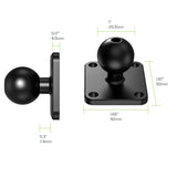 RA600 Cellet  RA600 25mm / 1 inch Ball Base for Industry Standard Dual Ball Socket Mounting Arms, (4 Screw Mount)