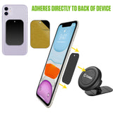 CLCMETALP4 - Heavy-Duty Magnetic Phone Mount Metal Plates 4 Pack - 2 Black & 2 White Adhesive Plates for Magnetic Car Mounts, Universal Thin Rectangular Metal Stickers with Protective Film for iPhone & Android