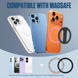 CLCMRINGA - Magnetic Phone Ring Holder for MagSafe, 360° Rotation Finger Grip & Adjustable Kickstand, Slim Zinc Alloy Cell Phone Stand Compatible with iPhone 17 16 15 14 13 12 Pro Max, Black