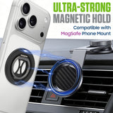 CLCMRINGC - Magnetic Phone Ring Holder Compatible with MagSafe - Ultra-Light 45g Aerospace Design - 360° Rotation & 90° Flip Metal Kickstand - Strong Grip Mount for iPhone 15 14 13 12, Plus, Pro Max & All Cases
