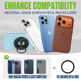 CLCMRINGC - Magnetic Phone Ring Holder Compatible with MagSafe - Ultra-Light 45g Aerospace Design - 360° Rotation & 90° Flip Metal Kickstand - Strong Grip Mount for iPhone 15 14 13 12, Plus, Pro Max & All Cases
