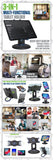PHTAB5003 - Cellet 3-in-1 Tablet Stand & Car Headrest Mount Holder for POS Desk Kiosk & Backseat Road Trips, 360° Swivel Heavy Duty Weighted Base Portable Ring Grip for iPad Pro 12.9 11 Mini, Galaxy Tab, Surface