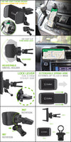 PHVENTE3 - Cellet Car Air Vent Phone Mount with Kickstand | 360° Swivel & 180° Tilt | Secure Knob Lock Grip | Spring Arm Extends to 3.5" | Universal Fit for iPhone, Samsung, GPS Devices