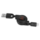 DAMICROR - Cellet Retractable Micro USB to USB A Cable Data Sync and Charge Cord, Compatible with All Smartphone with Micro USB Port