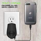 TCMOTV3R - Cellet MINI USB Black Retractable Travel Charger FOR GoPRO, All GPS, DIGITAL CAMERA, ETC.