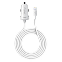 PAPP5GWB- MFI Certified Lightning Car Charger 2.4 Amp - 4Ft  -White