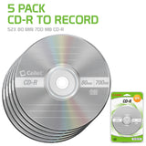 WCD5 - CD-R 700MB 80 Minute 52X Recordable Blank Disc - 5 PACK