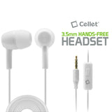 EP35PSTWT - Cellet In-Ear 3.5mm Wired Headphones, Hands-Free Stereo Earbuds with Microphone - White