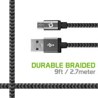 DAMICRO9 - Cellet Premium Braided & Metallic Housing 9 Ft. Micro USB Charging / Data Cable