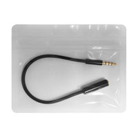 CNIPHONEBK - 6 Inch Gold Plated 3.5mm TRRS Male to Female Audio Adapter - Black