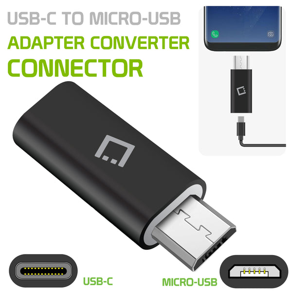 CNCTOMIC - Micro USB to USB-C Adapter Connector by Cellet – Black