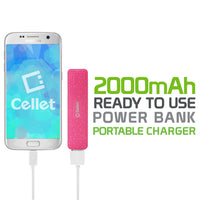 BC2000PK- 2000mAh Power Bank/Portable Charger (Micro USB Cable is included) - Pink