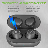 EB600BK - Cellet Wireless Earbuds, Premium V5.3 In-Ear Wireless Earbuds with Charging case, Voice Notifications and Built-in Microphone and Type C USB charging cable Compatible to Wireless Enabled Devices - Black