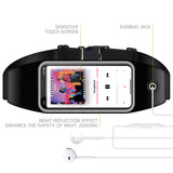 ACWAIST1 - Sweat Resistant Fitness Exercise Storage Belt with Smartphone Clear Window Fanny Pack