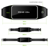 ACWAIST1 - Sweat Resistant Fitness Exercise Storage Belt with Smartphone Clear Window Fanny Pack