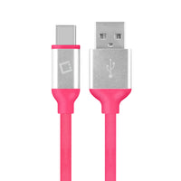 DCA4PK - Flexible / Soft / Tangle-Free Type A to type C Data cable - Pink - by Cellet