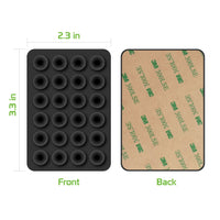 SCUPBK5 - 5 Pack Multipurpose Mini Suction Cup Mat with Strong 3M Adhesive - by Cellet / Black