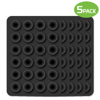 SCUPBK5 - 5 Pack Multipurpose Mini Suction Cup Mat with Strong 3M Adhesive - by Cellet / Black