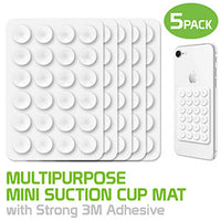 SCUPCL5 - 5 Pack Multipurpose Mini Suction Cup Mat with Strong 3M Adhesive – by Cellet - Clear