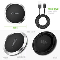 QI500 - Wireless Charging Pad, High Power 10 Watts (2.1 Amp) Ultra-Slim Wireless Charging Pad for Samsung Galaxy S9/S9 Plus, S8/S8 Plus, Galaxy Note 8, Apple iPhone X, 8/8 Plus and All Wireless (Qi) Enabled Devices by Cellet - Grey