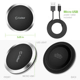 QI500 - Wireless Charging Pad, High Power 10 Watts (2.1 Amp) Ultra-Slim Wireless Charging Pad for Samsung Galaxy S9/S9 Plus, S8/S8 Plus, Galaxy Note 8, Apple iPhone X, 8/8 Plus and All Wireless (Qi) Enabled Devices by Cellet - Grey