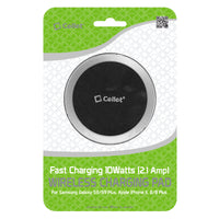 QI500 - Wireless Charging Pad, High Power 10 Watts (2.1 Amp) Ultra-Slim Wireless Charging Pad for Samsung Galaxy S9/S9 Plus, S8/S8 Plus, Galaxy Note 8, Apple iPhone X, 8/8 Plus and All Wireless (Qi) Enabled Devices by Cellet - Grey