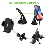 QI600 - 2-in-1 Wireless Charging Air Vent & Dashboard Combo Mount Holder