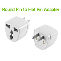 CNFPIN2 - Cellet Universal Travel AC Wall Power Adapter to Convert China, UK, AU, EU & other Plugs to US Plug Socket (2PACK)