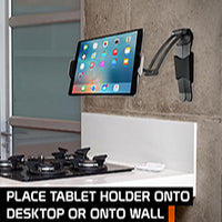 PHTAB43CNBK - Desktop and Wall Holder Mount with 360 Degree Rotation for Apple iPad Pro 10.5, Pro 9.7, IPad Mini 4, Samsung Galaxy Tab S3, Amazon Fire HD and More - Black - by Cellet