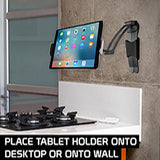 PHTAB43CNBK - Desktop and Wall Holder Mount with 360 Degree Rotation for Apple iPad Pro 10.5, Pro 9.7, IPad Mini 4, Samsung Galaxy Tab S3, Amazon Fire HD and More - Black - by Cellet