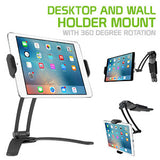 PHTAB43CNBK - Desktop and Wall Holder Mount with 360 Degree Rotation for Apple iPad Pro 10.5, Pro 9.7, IPad Mini 4, Samsung Galaxy Tab S3, Amazon Fire HD and More - Black - by Cellet