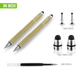 PENDISCGD - 3 in 1 Stylus Pen (Ballpoint Pen, Precision Clear Disc Pen, Capacitive Stylus Pen), 2 Stylus Pens with Replacement Tips for Apple iPads, iPhones, Tablets, Androids and More by Cellet - Gold