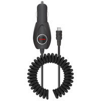 PMICRO1BK - High Powered 5 Watt (1 Amp) Micro USB Coiled Cable (5.7 ft.) Car Charger by Cellet - Black