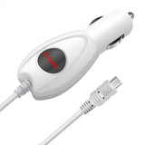 PMICRO1WT - High Powered 5 Watt (1 Amp) Micro USB Coiled Cable (5.7 ft.) Car Charger by Cellet - White