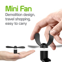 FANLIGHTNING - Portable Mini USB Fan for Apple iPhone X, 8/8 Plus, 7/7 Plus, iPod Touch and More 8 Pin Lightning Devices - Black