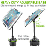 PHC19CN - Heavy Duty Tablet / Smartphone Cup Holder Mount with 360 Degree Rotation by Cellet