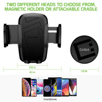 PHM500 - 2-IN-1 Magnetic or Cradle Air Vent Phone Holder for Apple iPhone Xs, XR, X, 8/8 Plus, Samsung Galaxy Note 9, Galaxy S9/ S9 Plus and more by Cellet