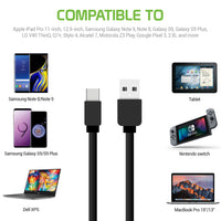 DCA1R - 2 Pack Retractable USB Type C Data Sync and Charge Cables